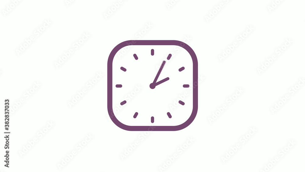 12 hours pink dark square clock icon on white background,clock isolated 12 hours pink dark square clock icon on white background,clock isolated