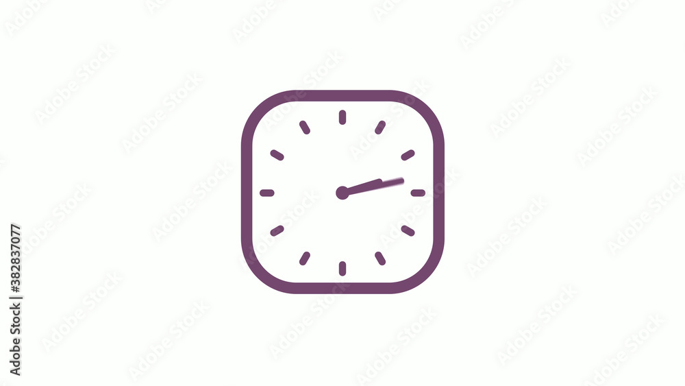12 hours pink dark square clock icon on white background,clock isolated 12 hours pink dark square clock icon on white background,clock isolated