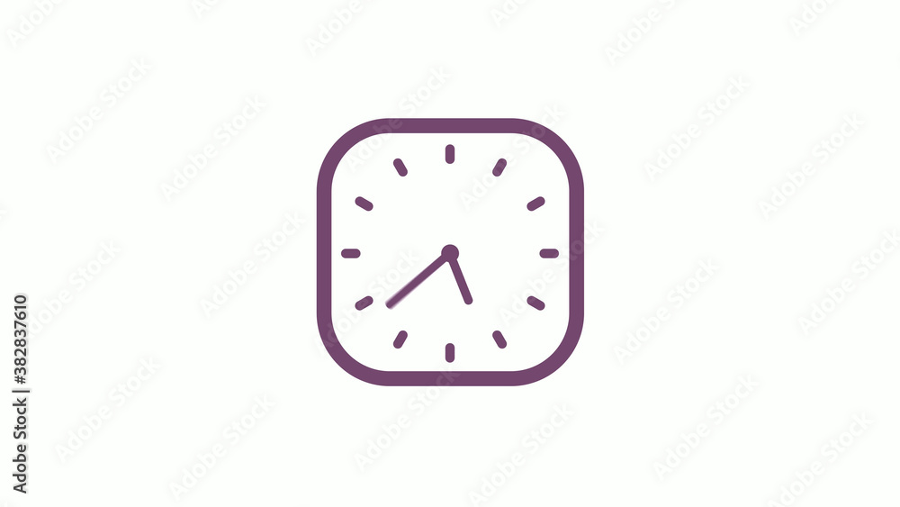 12 hours pink dark square clock icon on white background,clock isolated 12 hours pink dark square clock icon on white background,clock isolated