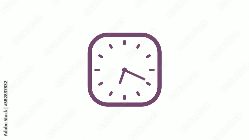 Amazing pink dark square 12 hours clock icon on white background,clock isolated Amazing pink dark square 12 hours clock icon on white background,clock isolated