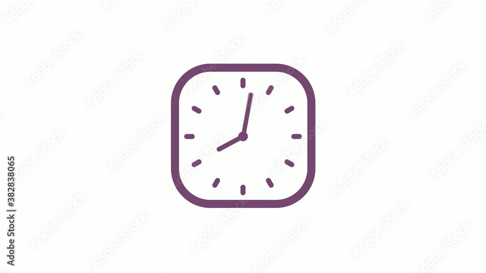 Amazing pink dark square 12 hours clock icon on white background,clock isolated Amazing pink dark square 12 hours clock icon on white background,clock isolated