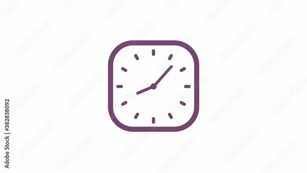 Amazing pink dark square 12 hours clock icon on white background,clock isolated Amazing pink dark square 12 hours clock icon on white background,clock isolated