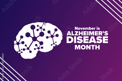November is National Alzheimer’s Disease Awareness Month. Holiday concept. Template for background, banner, card, poster with text inscription. Vector EPS10 illustration.