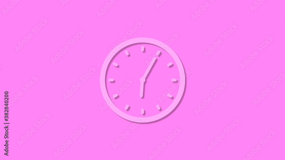 Beautiful pink 12 hours counting down clock icon,clock isolated Beautiful pink 12 hours counting down clock icon,clock isolated