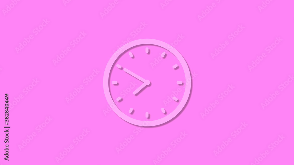 Beautiful pink 12 hours counting down clock icon,clock isolated Beautiful pink 12 hours counting down clock icon,clock isolated