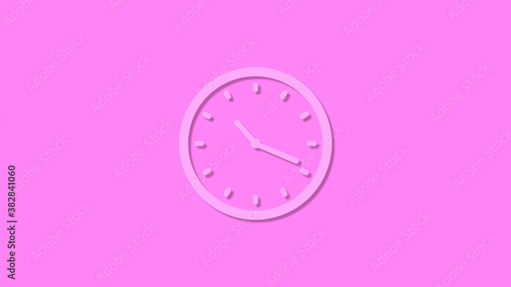 Beautiful pink 12 hours counting down clock icon,clock isolated Beautiful pink 12 hours counting down clock icon,clock isolated