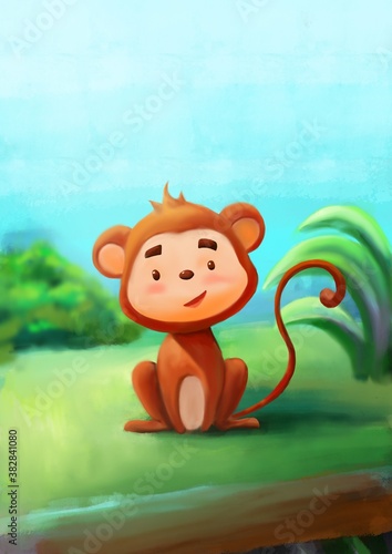 animal monkey character cute