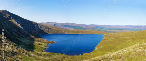 фотографія Panoramic view of Heart shaped mountain lake, Lough Ouler, Lake Ouler, Wicklow M