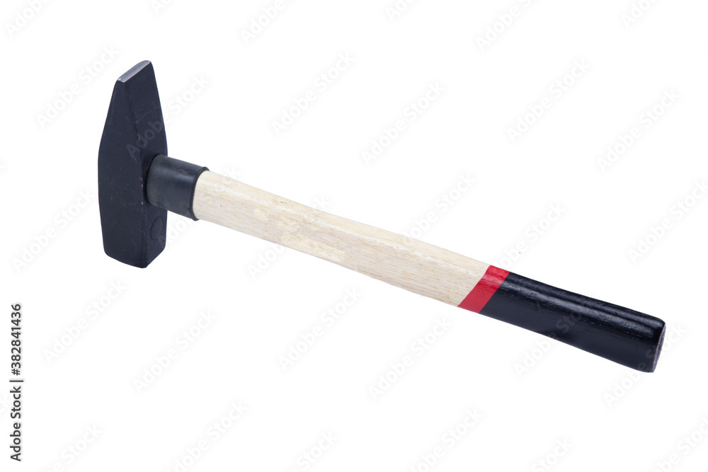 Close-Up Of Hammer Over White Background Close-Up Of Hammer Over White Background