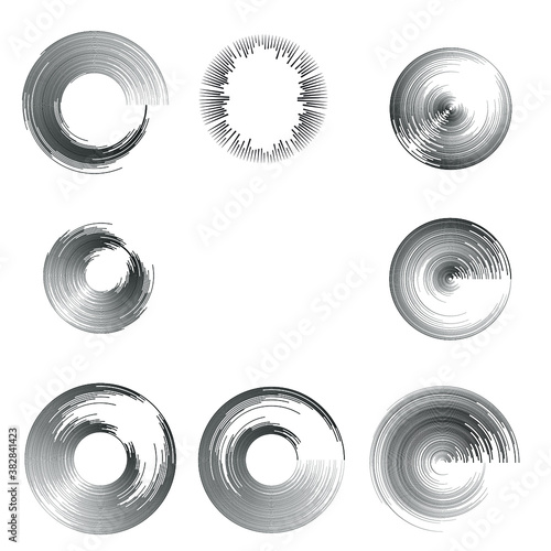Lines in Circle Form . Spiral Vector Illustration .Technology round. Wave Logo . Design element . Abstract Geometric shape .