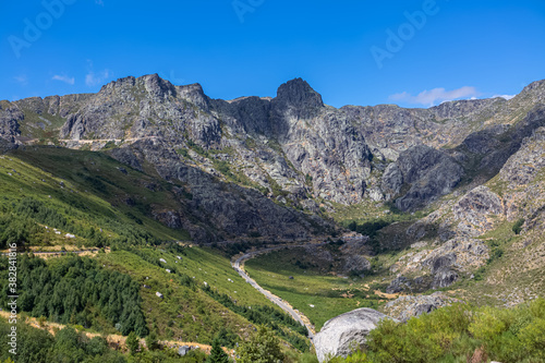 View from the top of the mountains of the Serra da Estrela natural park, Star Mountain Range photo