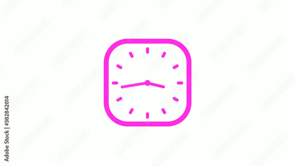 New pink color square 12 hours counting down clock icon on white background,clock icon New pink color square 12 hours counting down clock icon on white background,clock icon