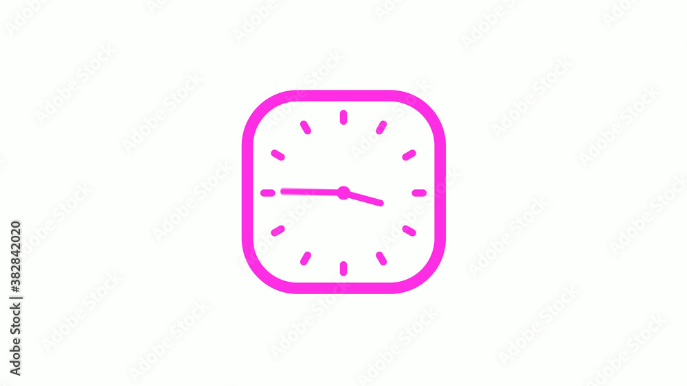 New pink color square 12 hours counting down clock icon on white background,clock icon New pink color square 12 hours counting down clock icon on white background,clock icon