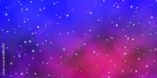 Light Blue, Red vector template with neon stars. Shining colorful illustration with small and big stars. Pattern for wrapping gifts.