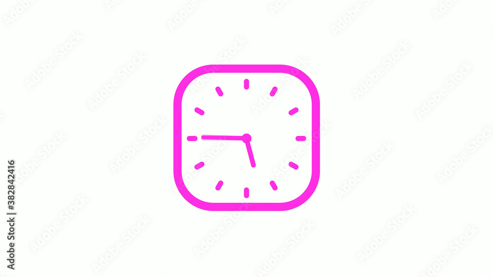 New pink color square 12 hours counting down clock icon on white background,clock icon New pink color square 12 hours counting down clock icon on white background,clock icon