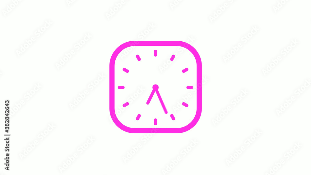 New pink color square clock icon on white background,clock icon,clock isolated New pink color square clock icon on white background,clock icon,clock isolated