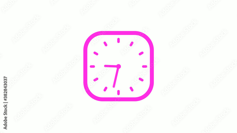 New pink color square clock icon on white background,clock icon,clock isolated New pink color square clock icon on white background,clock icon,clock isolated