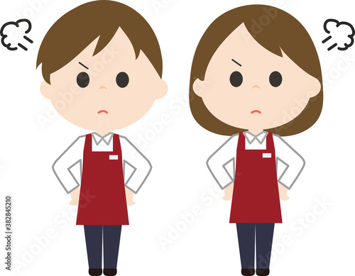 男女　店員　怒り