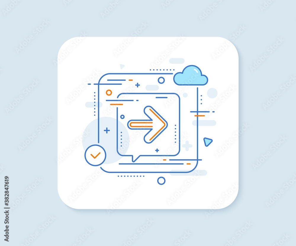 Next arrow line icon. Abstract vector button. Forward Arrowhead symbol. Navigation pointer sign. Next line icon. Speech bubble concept. Vector Next arrow line icon. Abstract vector button. Forward Arrowhead symbol. Navigation pointer sign. Next line icon. Speech bubble concept. Vector