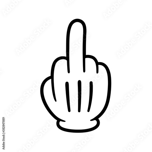 Middle finger cartoon hand gesture