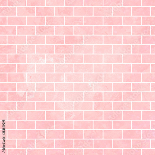 レンガの壁面 桃色