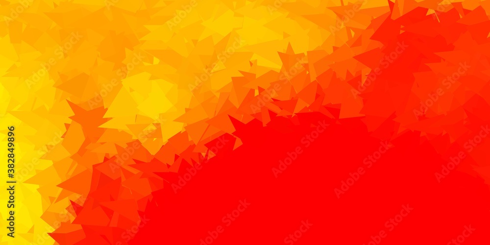 Light red, yellow vector geometric polygonal wallpaper.