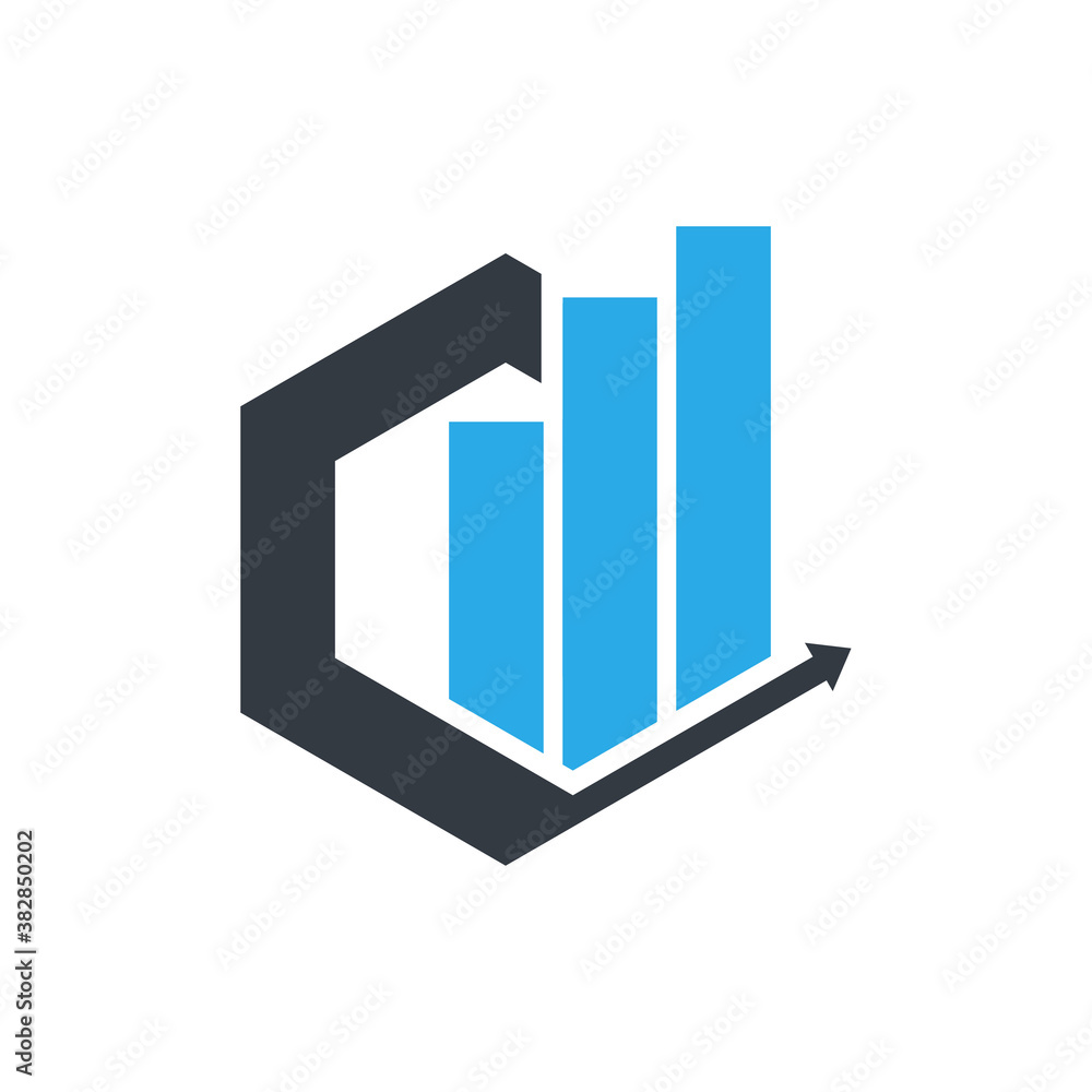 Letter D technology icon vector polygon concept Letter D technology icon vector polygon concept