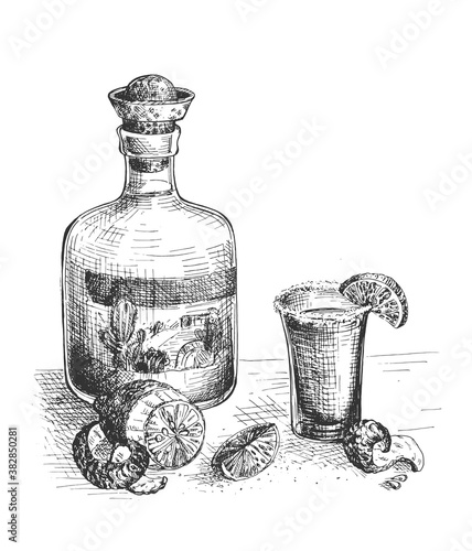 tequila drinking still life