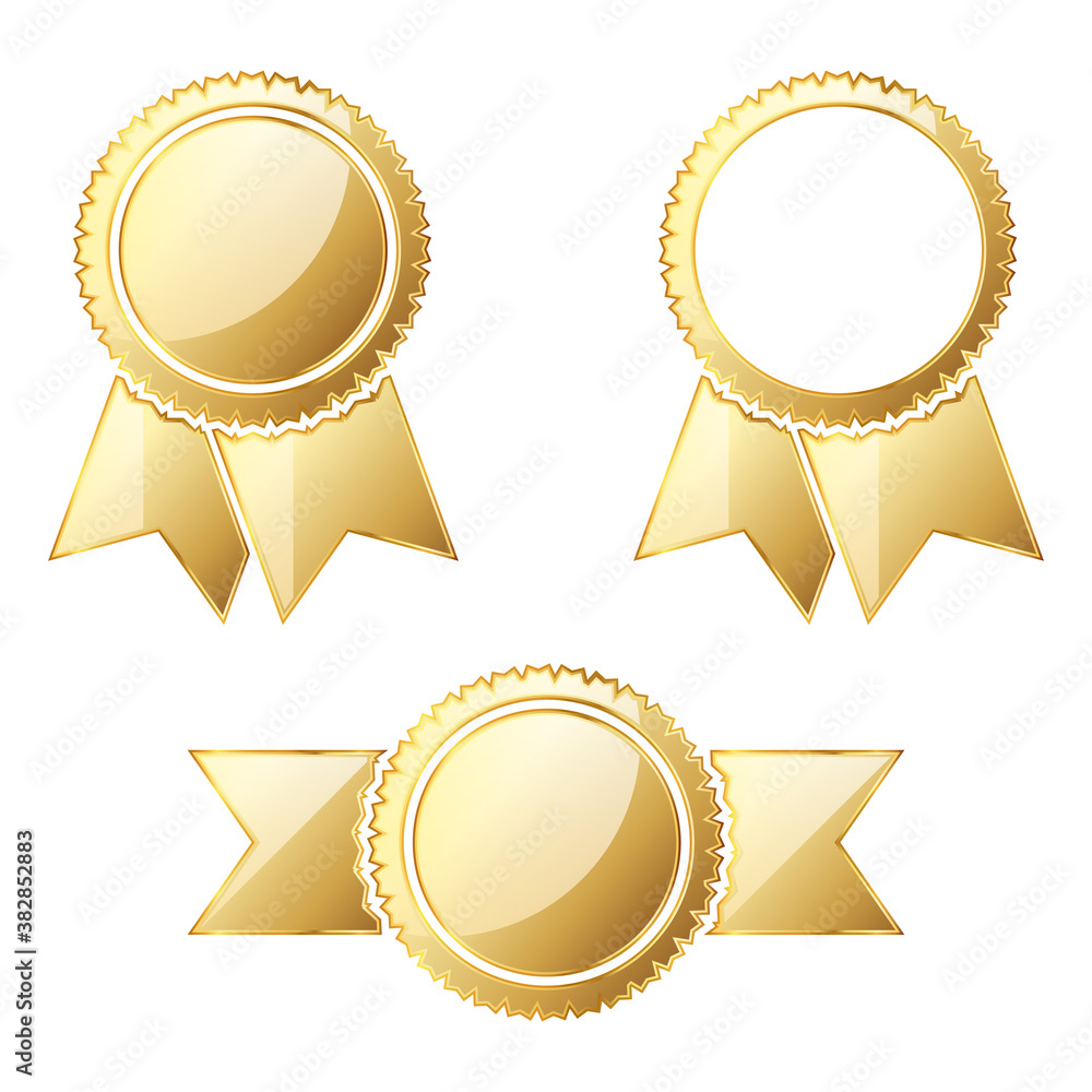 Set of gold medals. Vector award icon isolated. Winner icon. Set of gold medals. Vector award icon isolated. Winner icon.