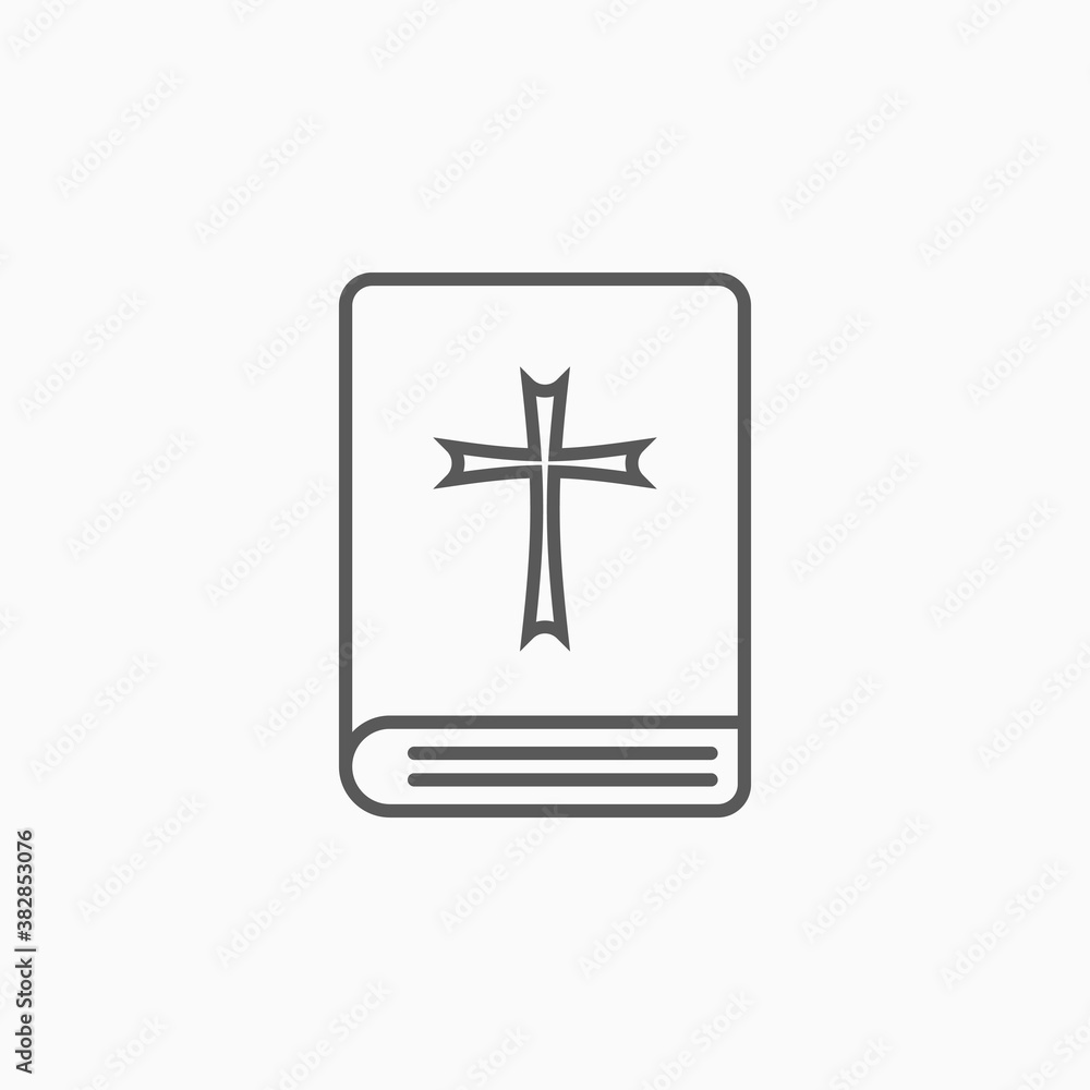 Obraz premium bible book icon, religion vector