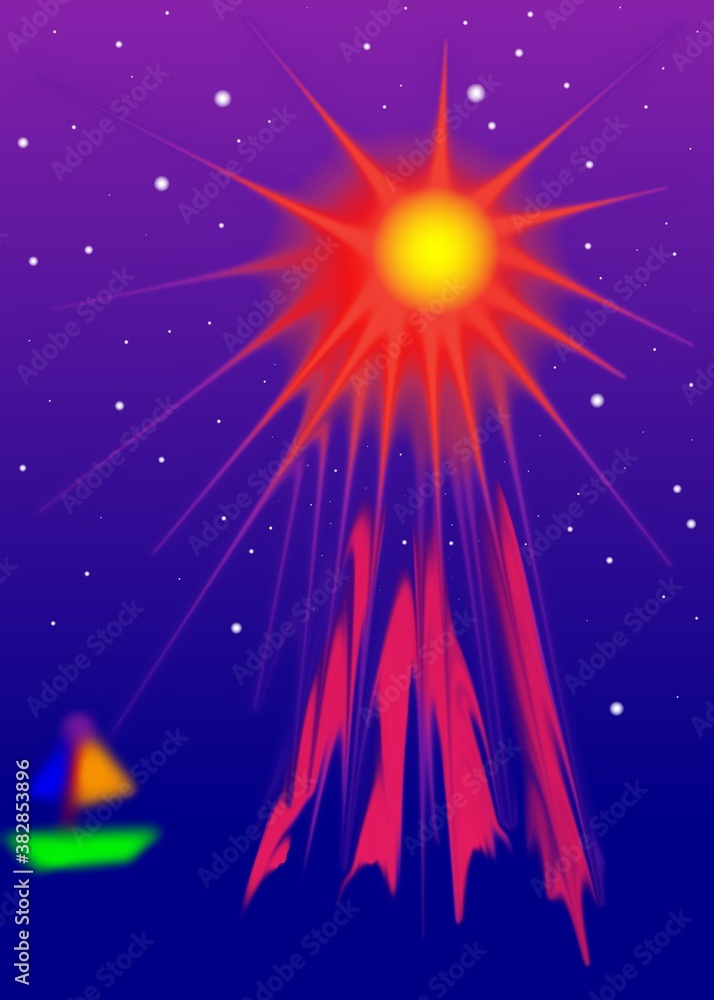 big sun in the starry sky big sun in the starry sky