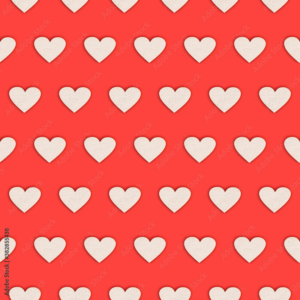 Heart. Valentine's Day. Pattern of hearts on a red background. Seamless pattern. No seam. Pattern. Concept.