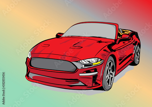 a new red sports car