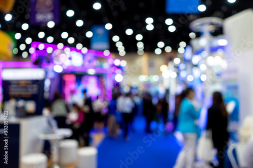 Blur image of  Exhibition trade fair  event convention hall photo