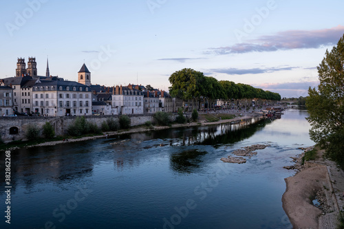 View over Orleas (France) by sunset