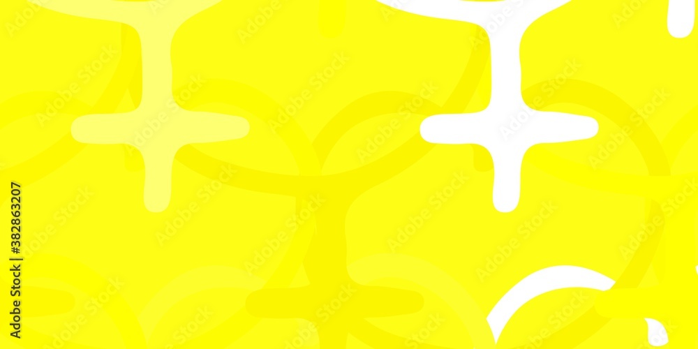Light Yellow vector pattern with feminism elements.