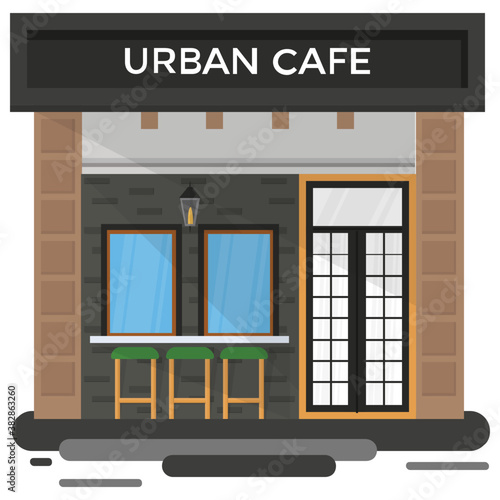 
An illustrative design of urban cafe
