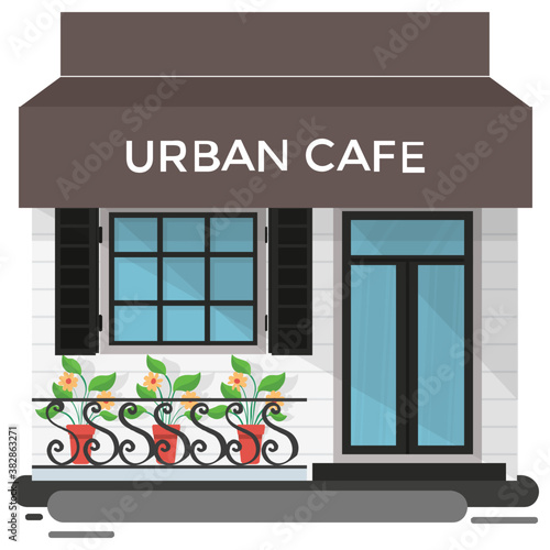 
An illustrative design of urban cafe
