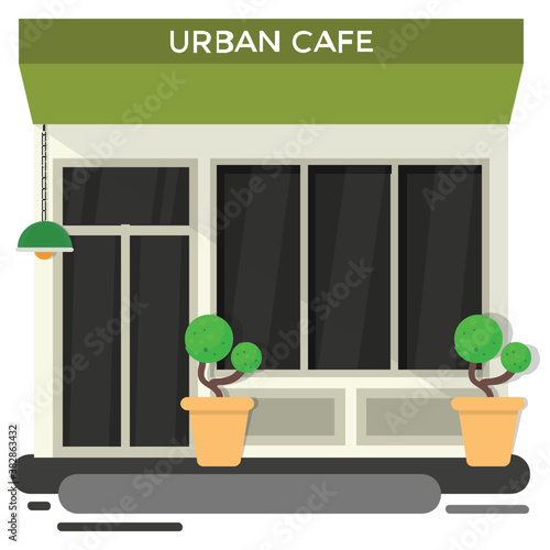 
An illustrative design of urban cafe
