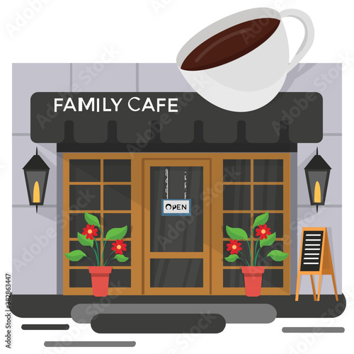 Family cafe, bar representation
