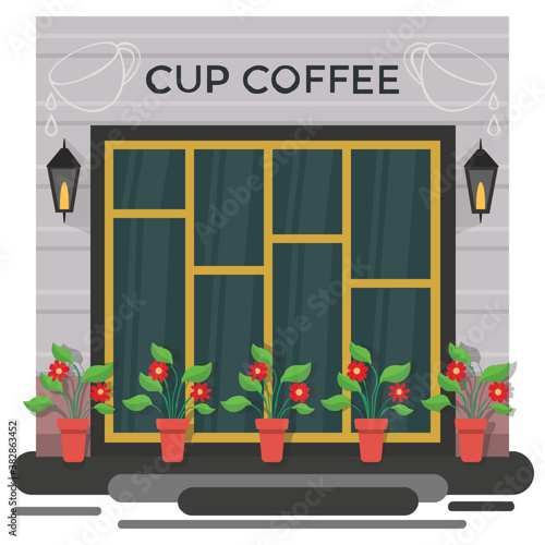 
A traditional style cafe names cup coffee for coffee and beverages 
