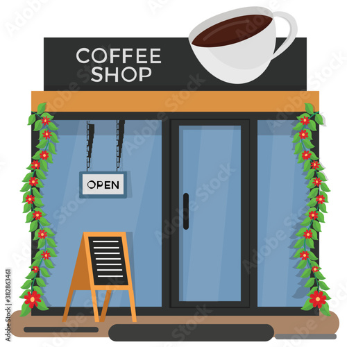 
Coffee shop descriptive illustration design 
