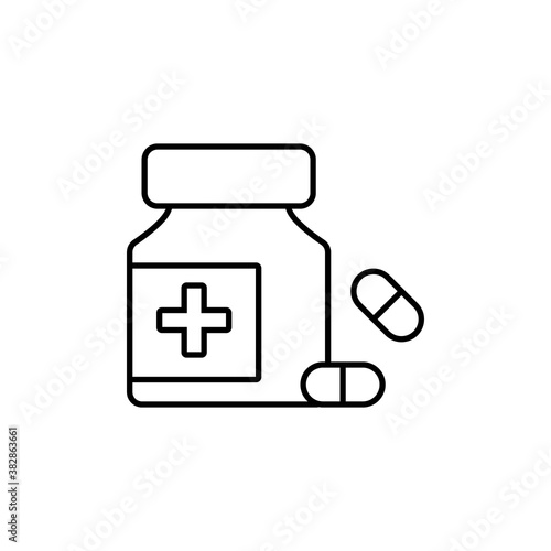 pills icon element of vet icon for mobile concept and web apps. Thin line pills icon can be used for web and mobile. Premium icon on white background