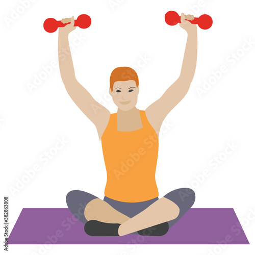 
Aerobics workout flat icon design 

