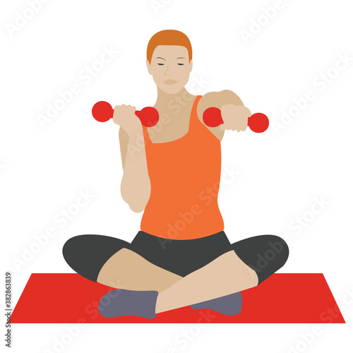 
Aerobics workout flat icon design 
