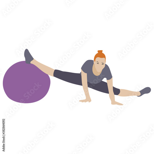 
Workout exercise flat icon, fitness ball 
