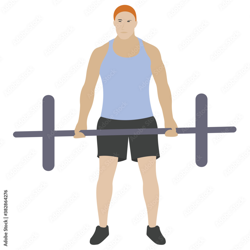 Barbell exercise flat icon design
Barbell exercise flat icon design
