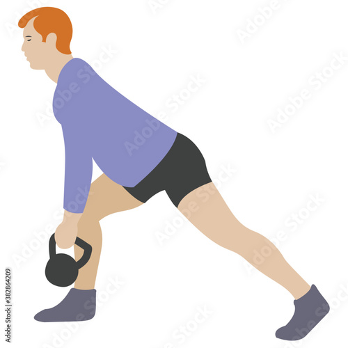 
Dumbbells exercise flat icon design, bicep muscles 
