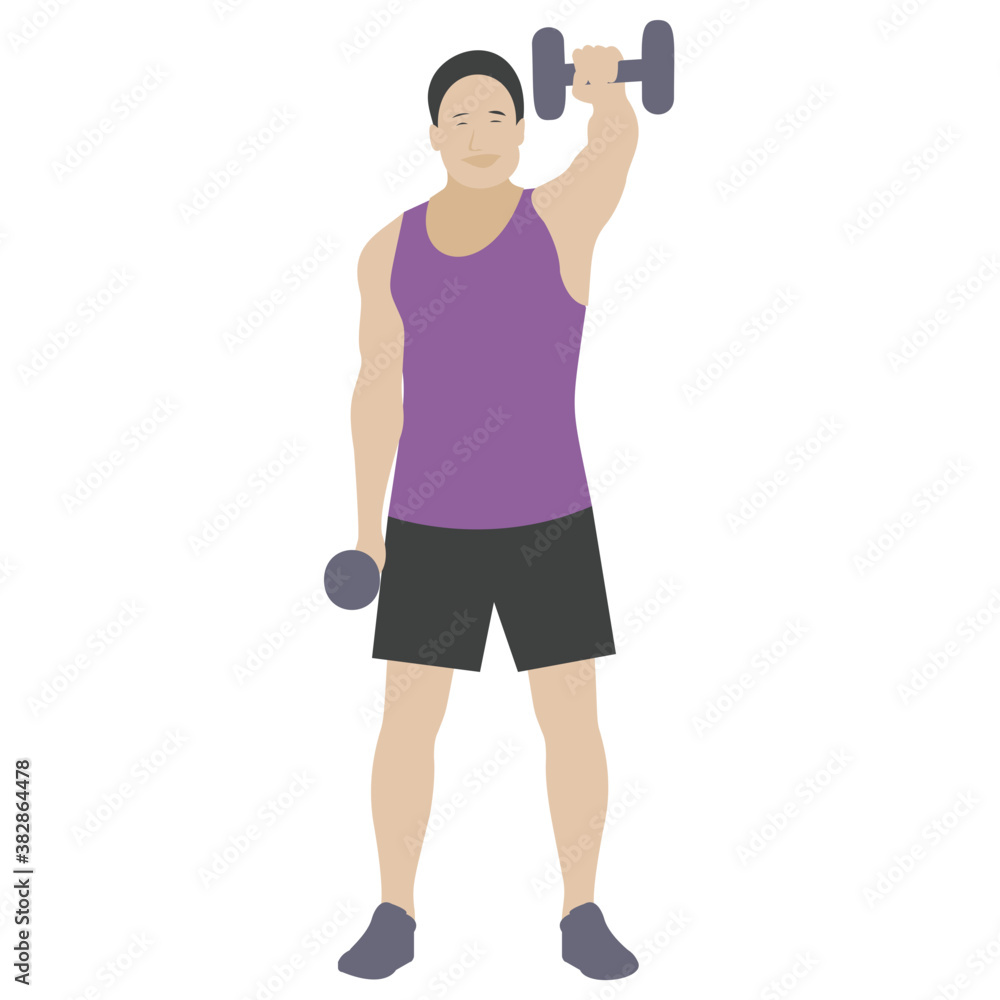 Dumbbells exercise flat icon design, bicep muscles
Dumbbells exercise flat icon design, bicep muscles