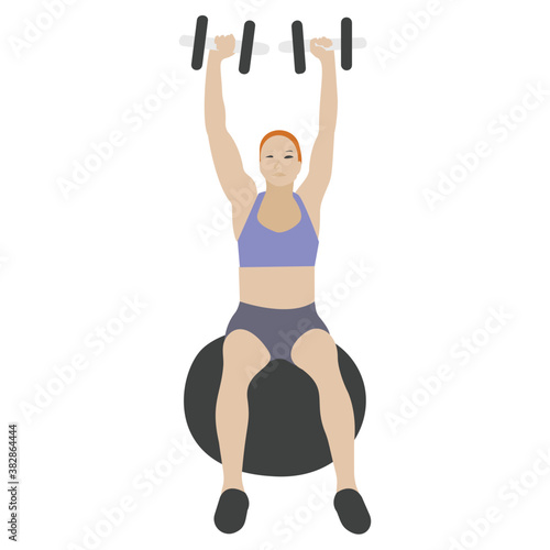 
Dumbbells exercise flat icon design, bicep muscles 
